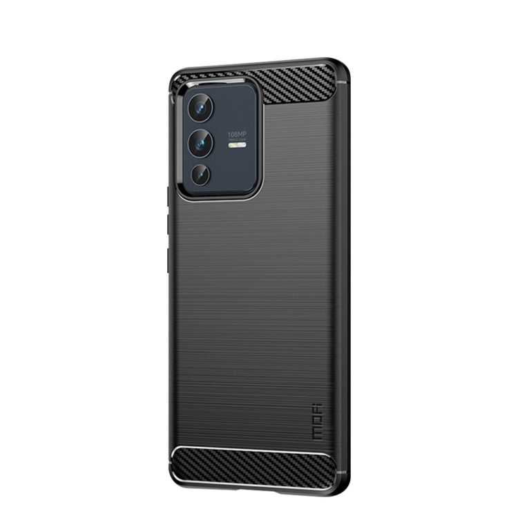 For vivo V23 Pro /S12 Pro MOFI Gentleness Series Brushed Texture Carbon Fiber Soft TPU Phone Case(Black) - vivo Cases by MOFI | Online Shopping South Africa | PMC Jewellery