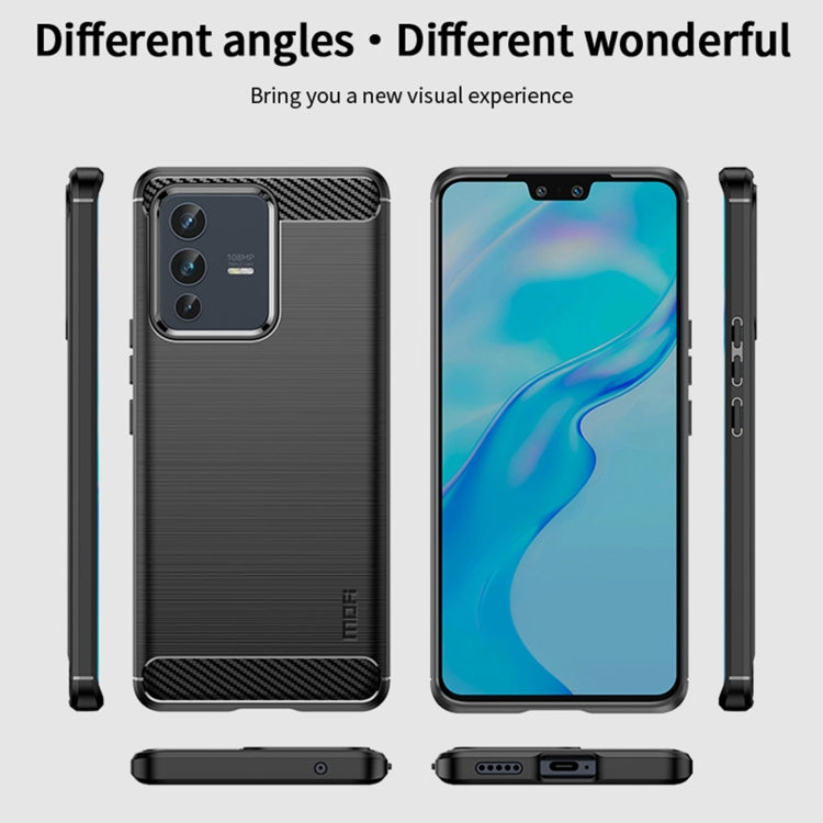 For vivo V23 Pro /S12 Pro MOFI Gentleness Series Brushed Texture Carbon Fiber Soft TPU Phone Case(Blue) - vivo Cases by MOFI | Online Shopping South Africa | PMC Jewellery