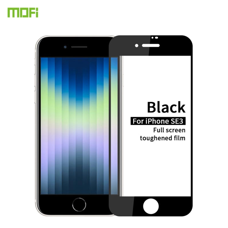 MOFI 9H 2.5D Full Screen Tempered Glass Film For iPhone SE 2022(Black) - Front Protector by MOFI | Online Shopping South Africa | PMC Jewellery