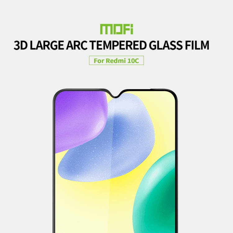 For Xiaomi Redmi 10C MOFI 9H 3D Explosion-proof Tempered Glass Film(Black) -  by MOFI | Online Shopping South Africa | PMC Jewellery