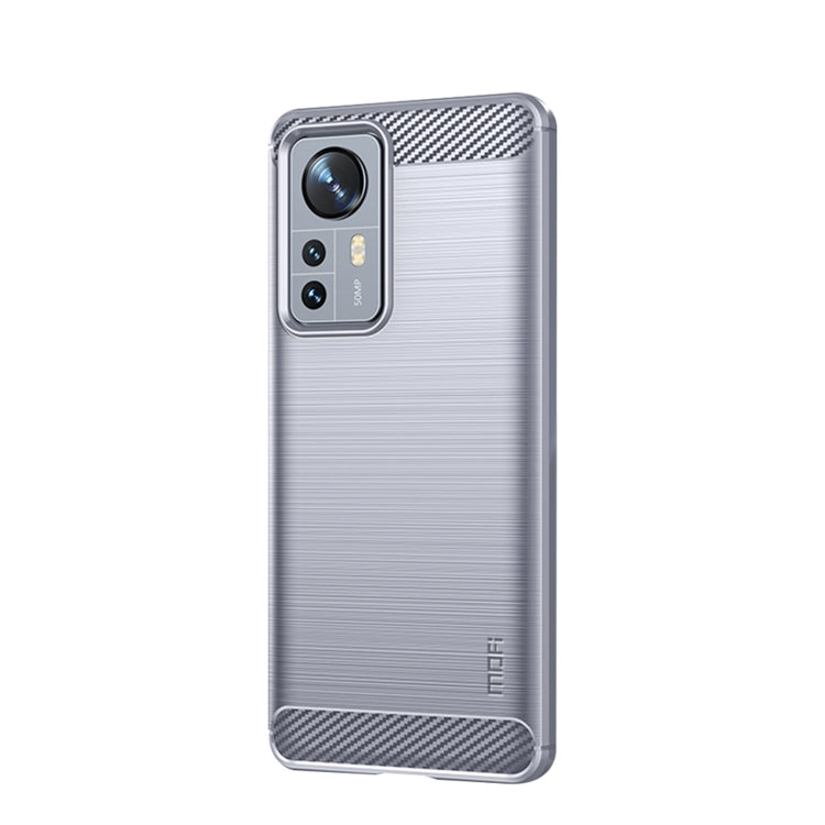 For Xiaomi 12 Pro MOFI Gentleness Brushed Carbon Fiber Soft TPU Case(Gray) - Xiaomi Cases by MOFI | Online Shopping South Africa | PMC Jewellery