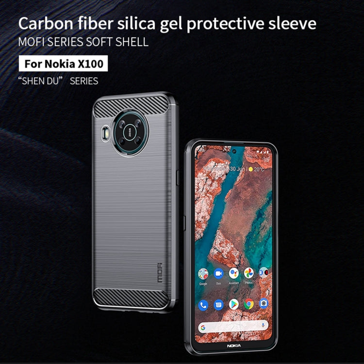 For Nokia X100 MOFI Gentleness Series Brushed Texture Carbon Fiber TPU Phone Case(Black) - Nokia Cases by MOFI | Online Shopping South Africa | PMC Jewellery