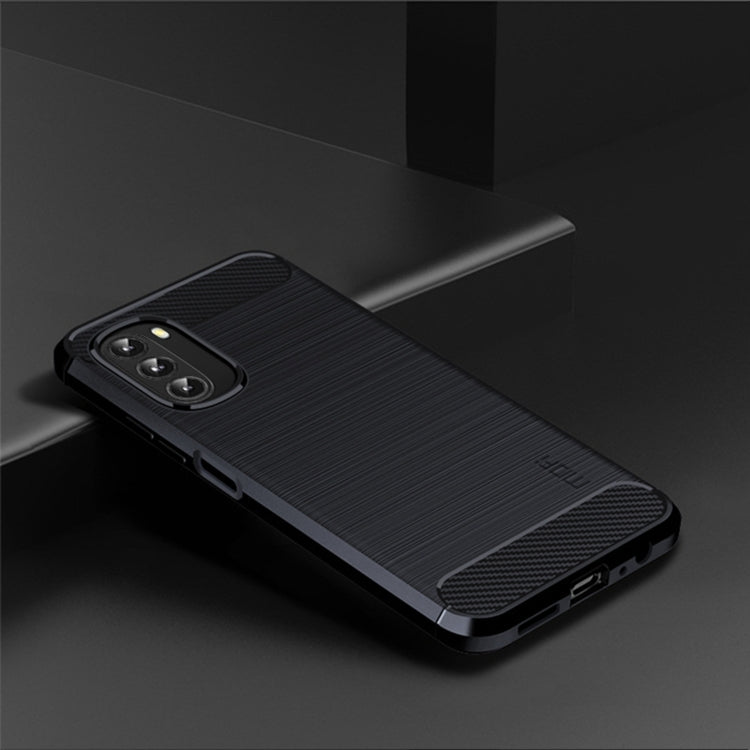 For Motorola Moto G 5G 2022 MOFI Gentleness Series Brushed Texture Carbon Fiber TPU Phone Case(Blue) - Motorola Cases by MOFI | Online Shopping South Africa | PMC Jewellery