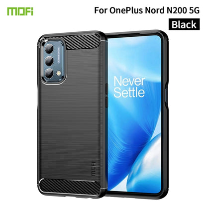 For Oneplus Nord N200 5G MOFI Gentleness Series Brushed Texture Carbon Fiber Soft TPU Phone Case(Black) - OnePlus Cases by MOFI | Online Shopping South Africa | PMC Jewellery