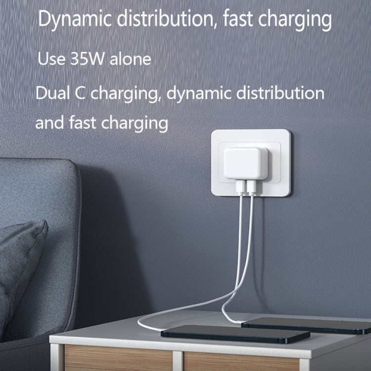 PD 35W Dual USB-C / Type-C Ports Charger for iPhone / iPad Series, EU Plug - USB Charger by PMC Jewellery | Online Shopping South Africa | PMC Jewellery | Buy Now Pay Later Mobicred