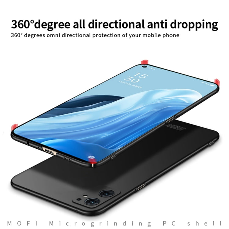 For OPPO Reno7 5G Global / Find X5 Lite MOFI Frosted PC Ultra-thin Hard Case(Black) - OPPO Cases by MOFI | Online Shopping South Africa | PMC Jewellery