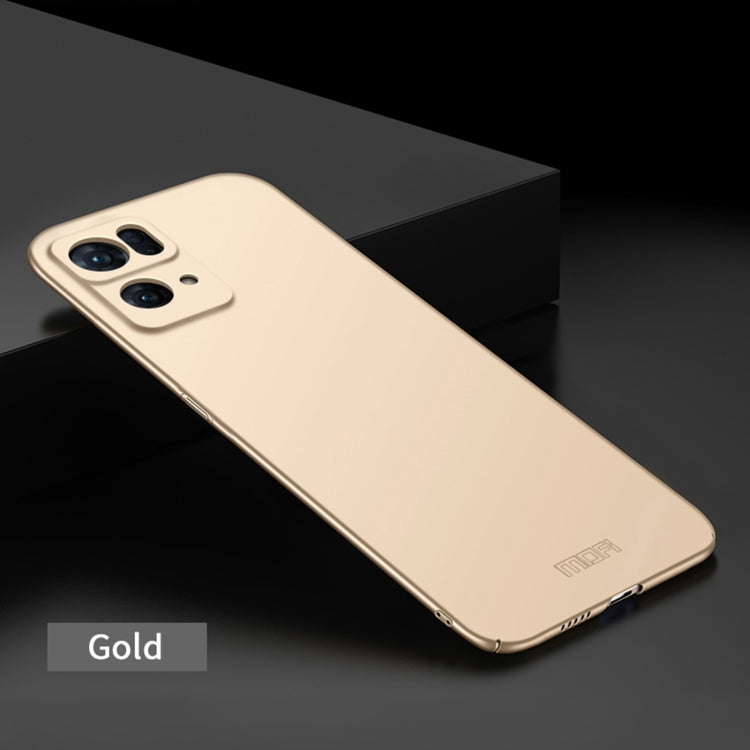 For OPPO Reno7 Pro MOFI Frosted PC Ultra-thin Hard Case(Gold) - OPPO Cases by MOFI | Online Shopping South Africa | PMC Jewellery