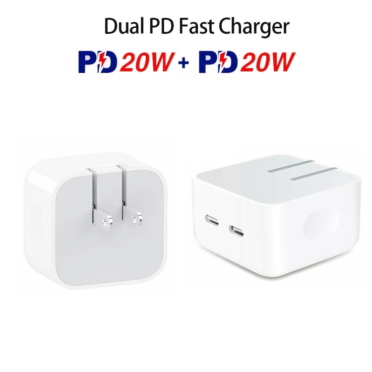 SDC-40W Dual PD USB-C / Type-C Charger for iPhone / iPad Series, US Plug - USB Charger by PMC Jewellery | Online Shopping South Africa | PMC Jewellery | Buy Now Pay Later Mobicred