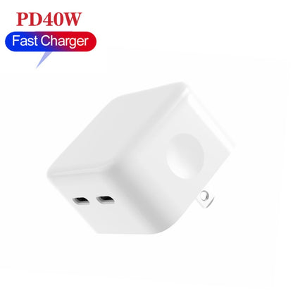 SDC-40W Dual PD USB-C / Type-C Charger for iPhone / iPad Series, US Plug - USB Charger by PMC Jewellery | Online Shopping South Africa | PMC Jewellery | Buy Now Pay Later Mobicred