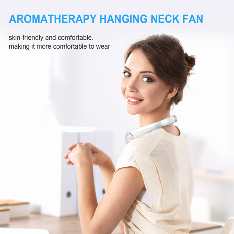 Aromatherapy Leafless Cooling Hanging Neck Fan Mini USB Portable Fan(White) - Electric Fans by PMC Jewellery | Online Shopping South Africa | PMC Jewellery | Buy Now Pay Later Mobicred