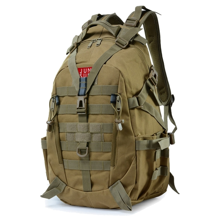 JUNSUNMAY J012 25L Waterproof Outdoor Sports Molle Rucksack Backpack with Reflective Stripe(Khaki) - Backpacks by JUNSUNMAY | Online Shopping South Africa | PMC Jewellery