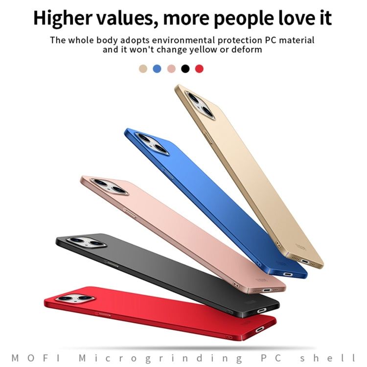 For iPhone 14 Plus MOFI Frosted PC Ultra-thin Hard Case  (Gold) - iPhone 14 Plus Cases by MOFI | Online Shopping South Africa | PMC Jewellery