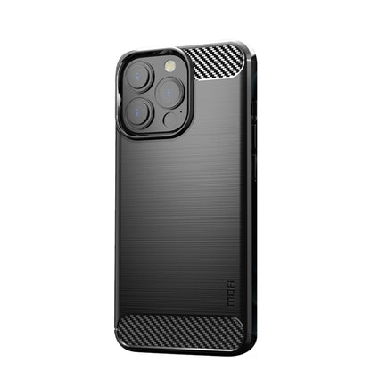 For iPhone 14 Pro Max MOFI Gentleness Brushed Texture Carbon Fiber TPU Phone Case (Black) - iPhone 14 Pro Max Cases by MOFI | Online Shopping South Africa | PMC Jewellery