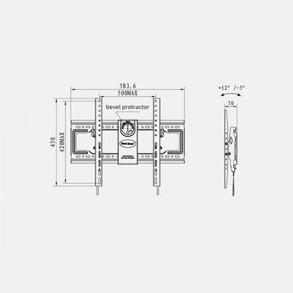 NORTH BAYOU NB DF70-T Tilt Height Adjustable Bracket Wall Rack Mount for 55-85 inch LCD TV - TV Brackets & Mounts by PMC Jewellery | Online Shopping South Africa | PMC Jewellery | Buy Now Pay Later Mobicred