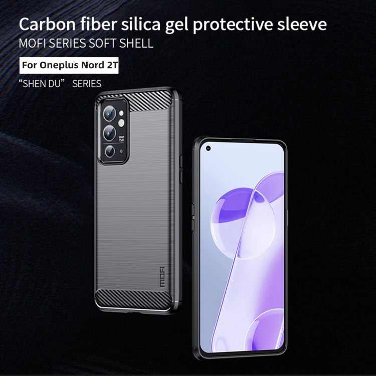 For OnePlus Nord 2T MOFI Gentleness Series Brushed Texture Carbon Fiber Soft TPU Case(Black) - OnePlus Cases by MOFI | Online Shopping South Africa | PMC Jewellery