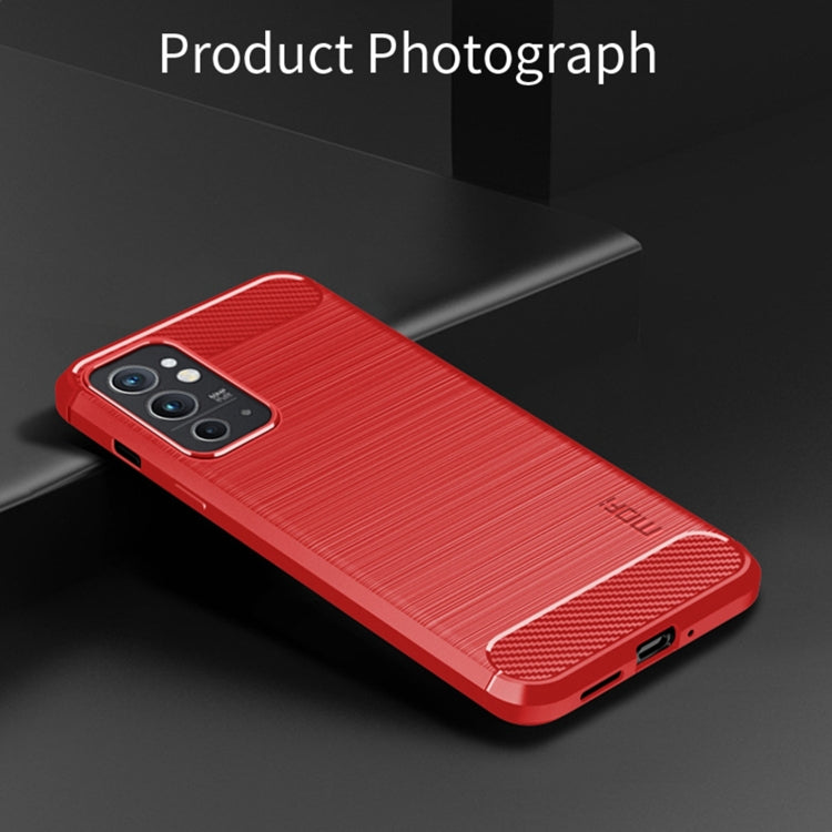 For OnePlus Nord 2T MOFI Gentleness Series Brushed Texture Carbon Fiber Soft TPU Case(Red) - OnePlus Cases by MOFI | Online Shopping South Africa | PMC Jewellery