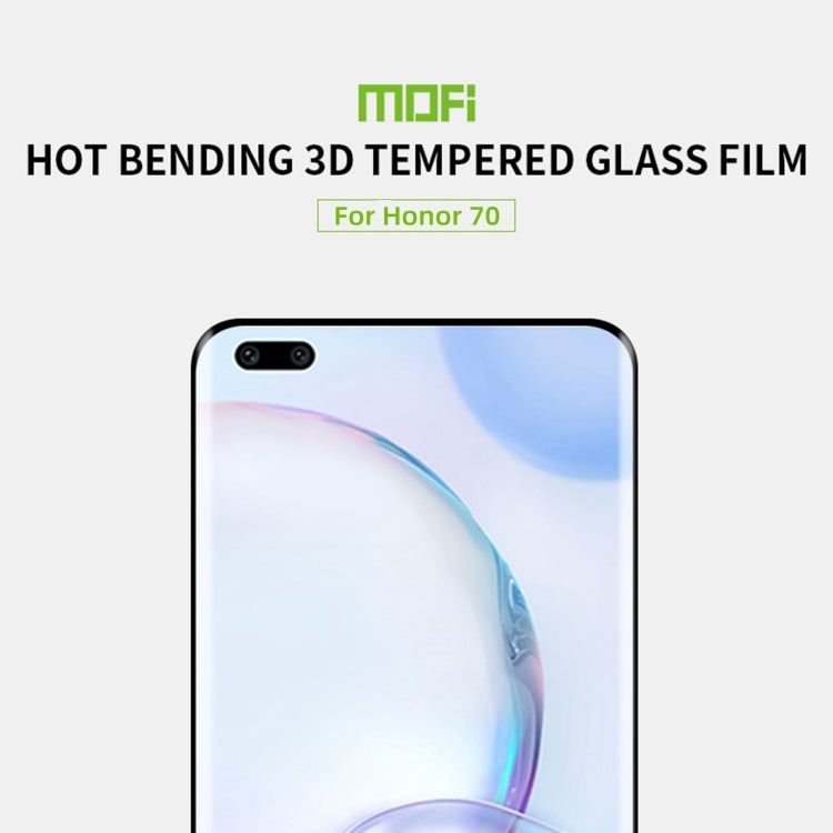 For Honor 70 MOFI 9H 3D Hot Bending Tempered Glass Film(Black) - Honor Tempered Glass by MOFI | Online Shopping South Africa | PMC Jewellery