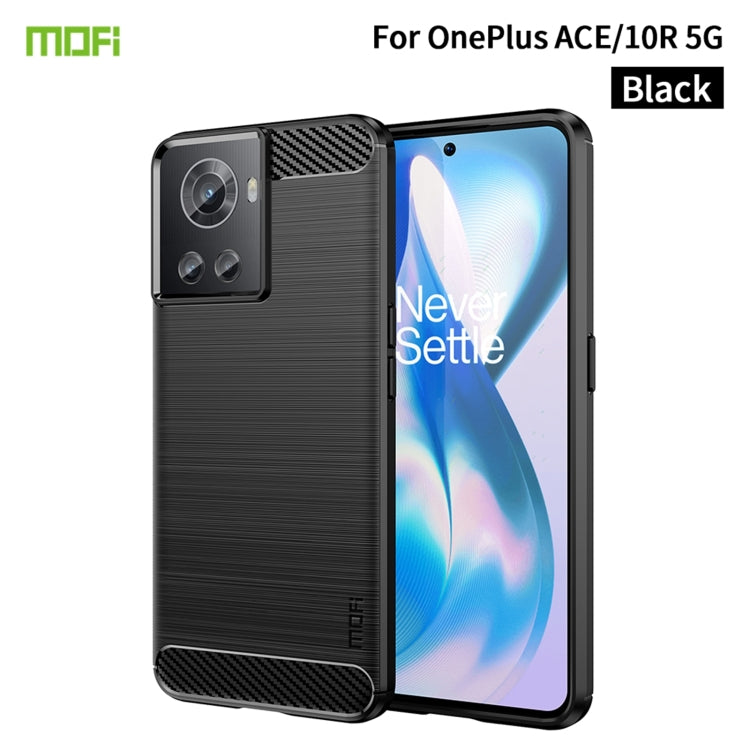 For OnePlus Ace / 10R 5G MOFI Gentleness Series Brushed Texture Carbon Fiber Soft TPU Case(Black) - OnePlus Cases by MOFI | Online Shopping South Africa | PMC Jewellery