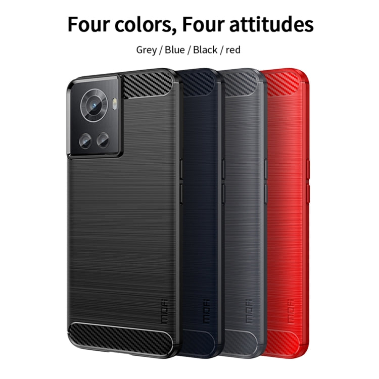 For OnePlus Ace / 10R 5G MOFI Gentleness Series Brushed Texture Carbon Fiber Soft TPU Case(Blue) - OnePlus Cases by MOFI | Online Shopping South Africa | PMC Jewellery