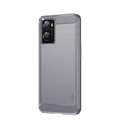 For OPPO A57 4G / A57 5G / A77 5G  MOFI Gentleness Series Brushed Texture Carbon Fiber Soft TPU Case(Gray) -  by MOFI | Online Shopping South Africa | PMC Jewellery