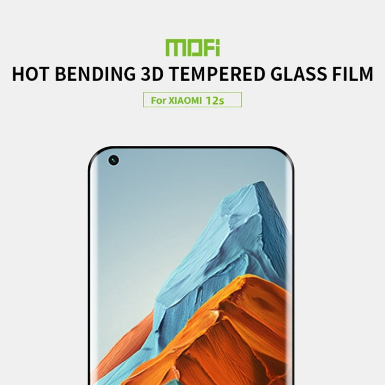 For Xiaomi 12S MOFI 9H 3D Hot Bending Tempered Glass Film(Black) -  by MOFI | Online Shopping South Africa | PMC Jewellery