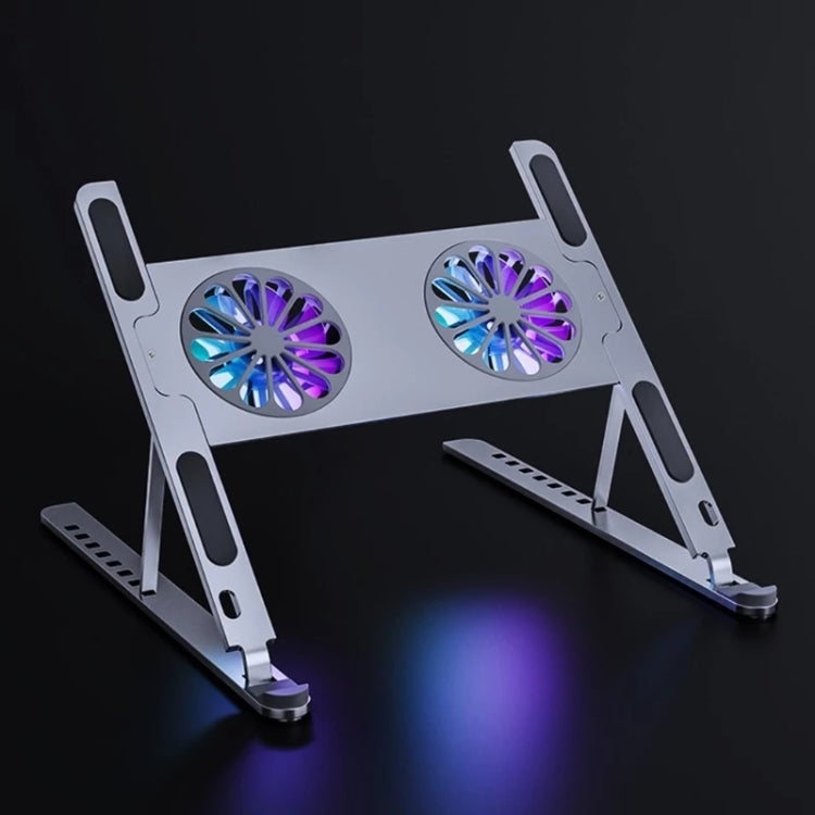 BONERUY P11F Adjustable Laptop Stand Cooling Holder with Double Fans - Cooling Pads by BONERUY | Online Shopping South Africa | PMC Jewellery | Buy Now Pay Later Mobicred