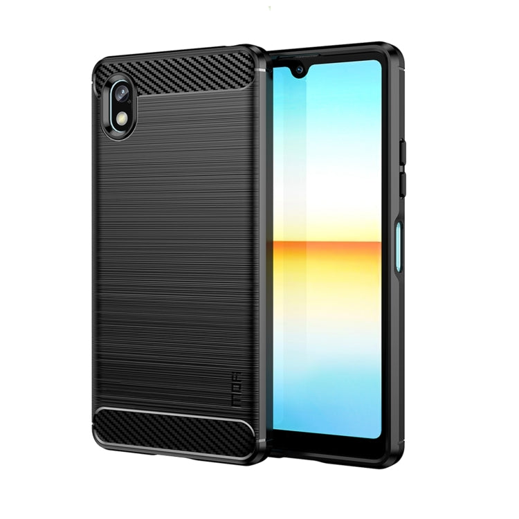 For Sony Xperia Ace 3 MOFI Gentleness Brushed Carbon Fiber Soft TPU Case(Black) - Sony Cases by MOFI | Online Shopping South Africa | PMC Jewellery