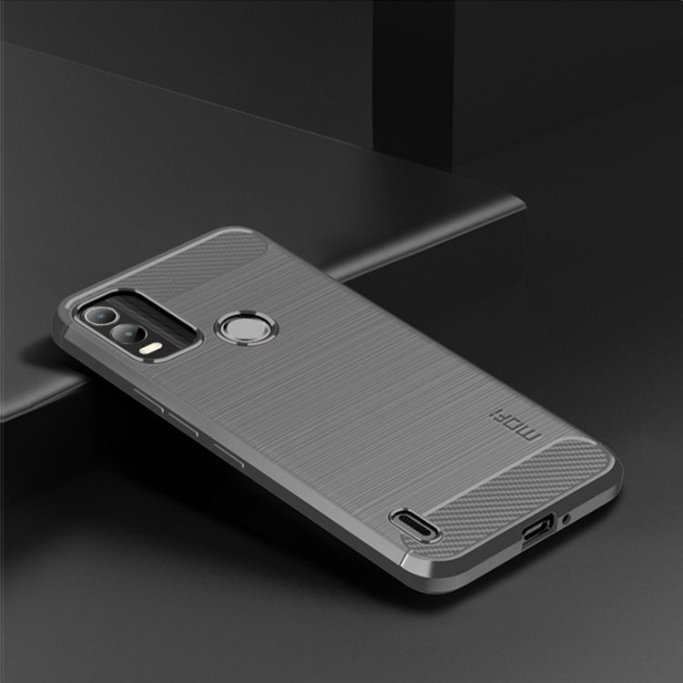 For Nokia C21 Plus MOFI Gentleness Brushed Carbon Fiber Soft TPU Case(Gray) - Nokia Cases by MOFI | Online Shopping South Africa | PMC Jewellery