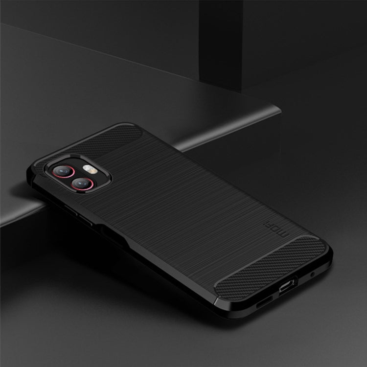 For Samsung Galaxy Xcover6 Pro / Xcover Pro 2 MOFI Gentleness Brushed Carbon Fiber Soft TPU Case(Black) -  by MOFI | Online Shopping South Africa | PMC Jewellery