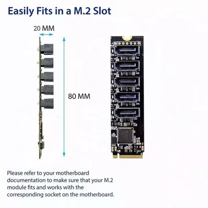 ST532 M.2 NGFF To 5 Ports SATA3.0 Hard Disk Expansion Card Adapter In Stock - Card Adapter by PMC Jewellery | Online Shopping South Africa | PMC Jewellery | Buy Now Pay Later Mobicred