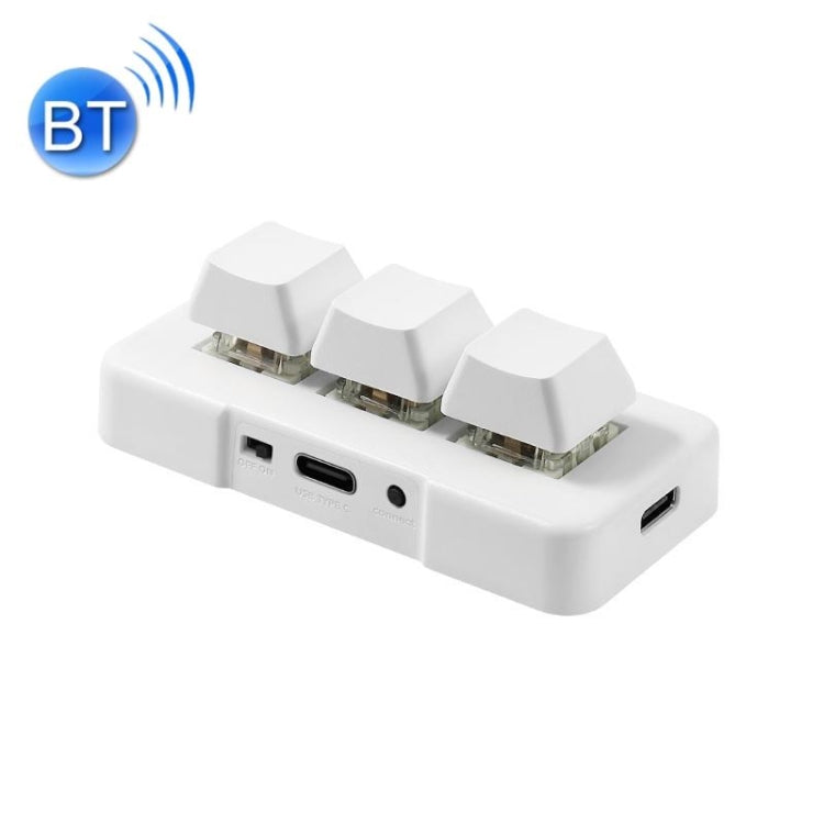 MK321BT Bluetooth 5.1 3 Keys Custom Keys Game Office PS Clip Macro Programming Keypad(White) - Wireless Keyboard by PMC Jewellery | Online Shopping South Africa | PMC Jewellery | Buy Now Pay Later Mobicred