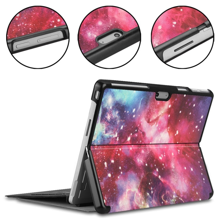 For Microsoft Surface Pro 9 JUNSUNMAY Custer Painted Stand Leather Tablet Case(Galaxy) - Microsoft by JUNSUNMAY | Online Shopping South Africa | PMC Jewellery | Buy Now Pay Later Mobicred