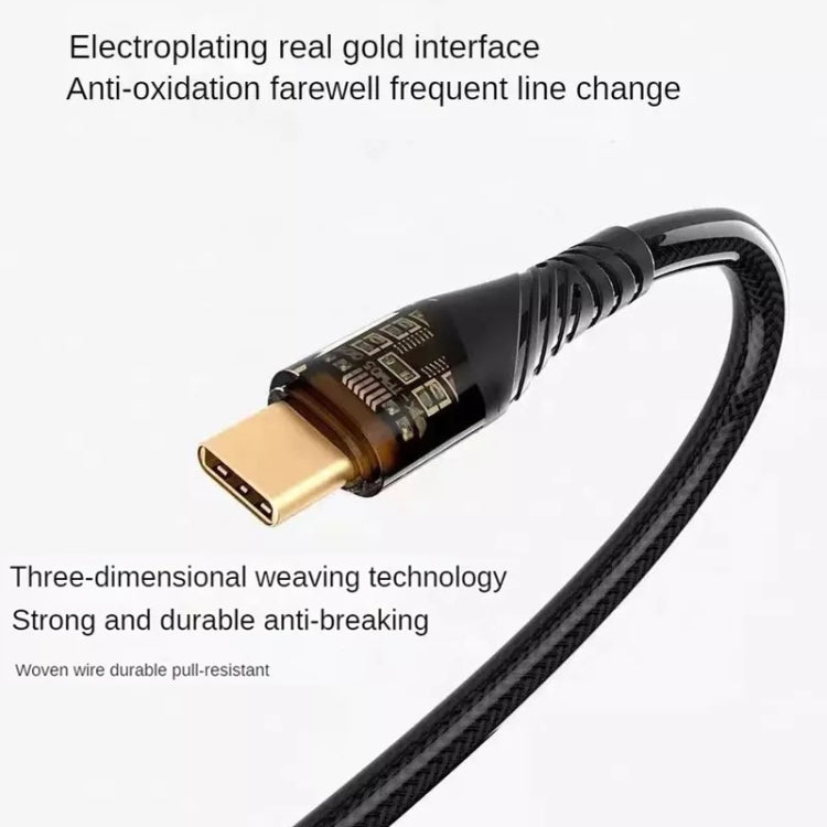 PD30W USB-C / Type-C to 8 Pin Transparent 3A Fast Charging Data Cable, Length: 1m(Orange) - 2 in 1 Cable by PMC Jewellery | Online Shopping South Africa | PMC Jewellery | Buy Now Pay Later Mobicred