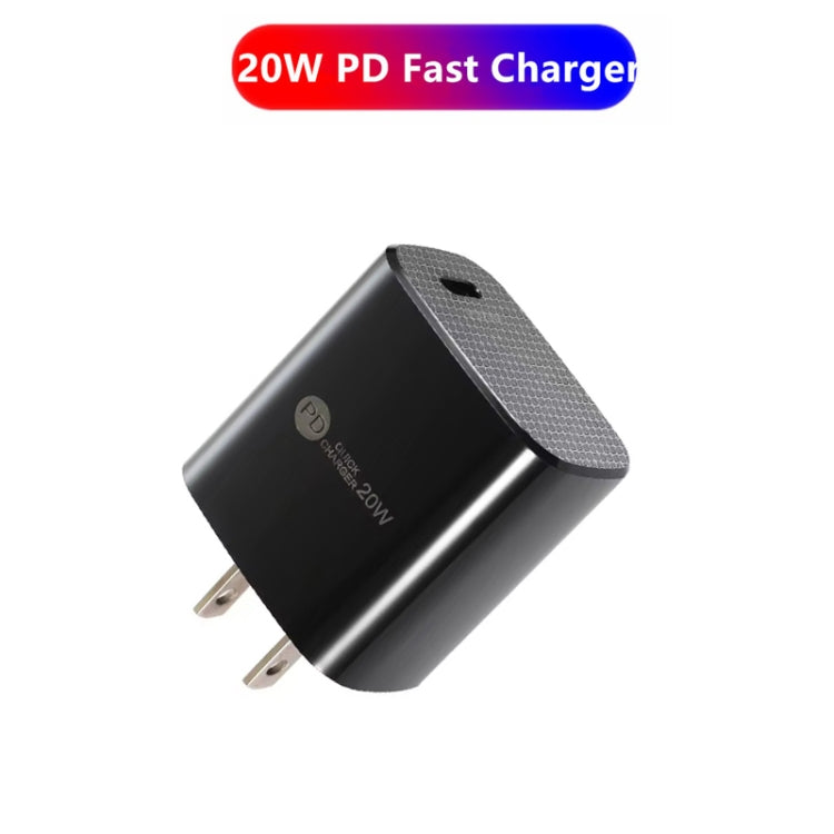 PD11 Mini Single Port PD3.0 USB-C / Type-C 20W Fast Charger for iPhone / iPad Series, US Plug(Black) - USB Charger by PMC Jewellery | Online Shopping South Africa | PMC Jewellery | Buy Now Pay Later Mobicred