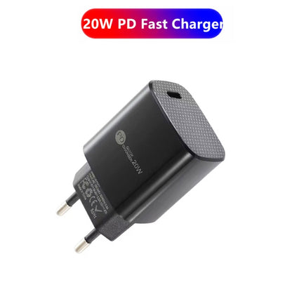 PD11 Mini Single Port PD3.0 USB-C / Type-C 20W Fast Charger for iPhone / iPad Series, EU Plug(Black) - USB Charger by PMC Jewellery | Online Shopping South Africa | PMC Jewellery | Buy Now Pay Later Mobicred