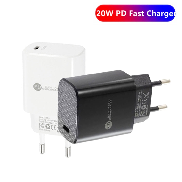 PD11 Mini Single Port PD3.0 USB-C / Type-C 20W Fast Charger for iPhone / iPad Series, EU Plug(White) - USB Charger by PMC Jewellery | Online Shopping South Africa | PMC Jewellery | Buy Now Pay Later Mobicred