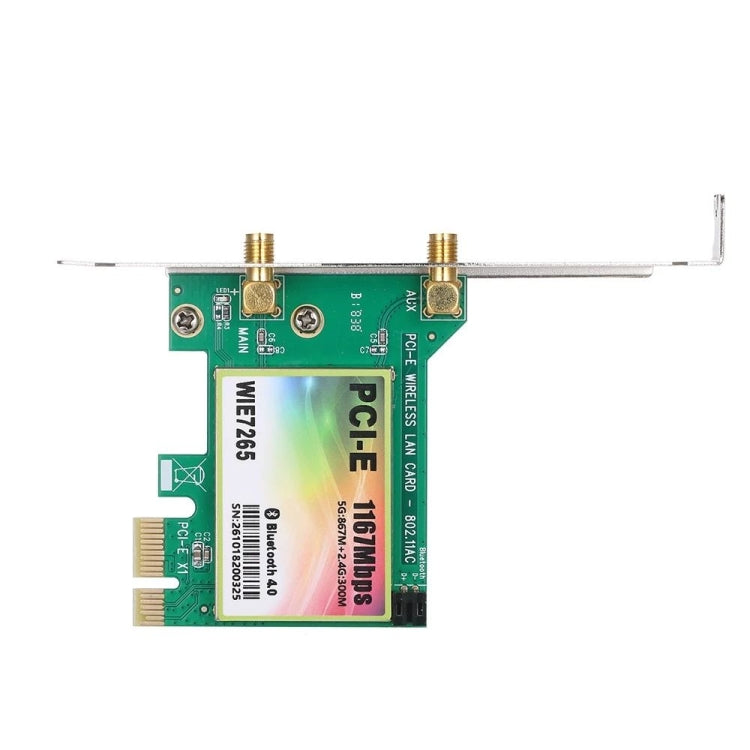 WIE7265 Dual Band 802.11ac 1167Mbps PCI-e WiFi Adapter + Bluetooth 4.2 WLAN Network Card - USB Network Adapter by PMC Jewellery | Online Shopping South Africa | PMC Jewellery | Buy Now Pay Later Mobicred