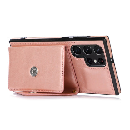 For Samsung Galaxy S23 Ultra 5G Cross-body Wallet Card Bag Leather Phone Case(Rose Gold) - Galaxy S23 Ultra 5G Cases by PMC Jewellery | Online Shopping South Africa | PMC Jewellery