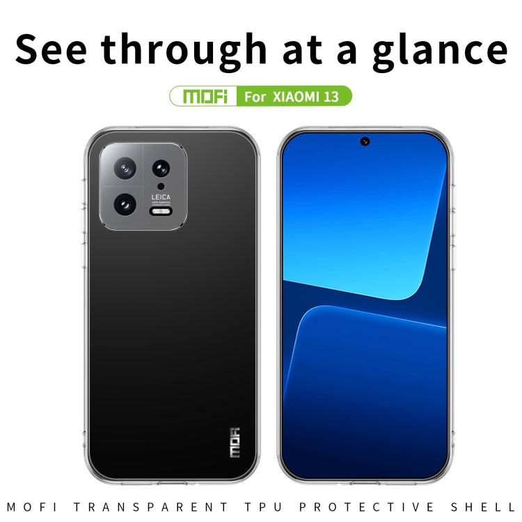 For Xiaomi 13 MOFI Ming Series Ultra-thin TPU Phone Case(Transparent) - 13 Cases by MOFI | Online Shopping South Africa | PMC Jewellery