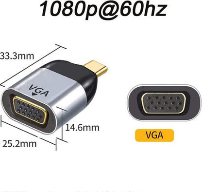 USB-C Male to VGA Female Adapter Converter - Cable & Adapters by PMC Jewellery | Online Shopping South Africa | PMC Jewellery | Buy Now Pay Later Mobicred