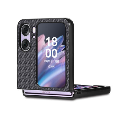 For OPPO Find N2 Flip Carbon Fiber Texture Leather Back Cover Phone Case(Black) - Find N2 Flip Cases by PMC Jewellery | Online Shopping South Africa | PMC Jewellery