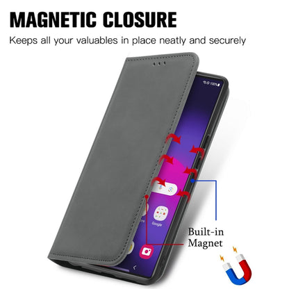 For Samsung Galaxy S25 Ultra 5G Retro Skin Feel Magnetic Leather Phone Case(Gray) - Galaxy S25 Ultra 5G Cases by PMC Jewellery | Online Shopping South Africa | PMC Jewellery | Buy Now Pay Later Mobicred