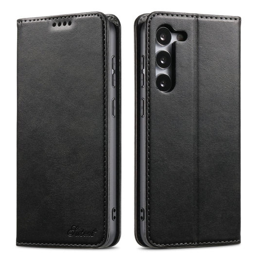 For Samsung Galaxy S24 Ultra 5G Suteni Calf Texture Horizontal Flip Leather Phone Case(Black) - Galaxy S24 Ultra 5G Cases by Suteni | Online Shopping South Africa | PMC Jewellery | Buy Now Pay Later Mobicred