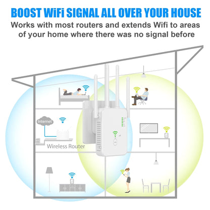 U10 1200Mbps Signal Booster WiFi Extender WiFi Antenna Dual Band 5G Wireless Signal Repeater(EU Plug) - Broadband Amplifiers by PMC Jewellery | Online Shopping South Africa | PMC Jewellery | Buy Now Pay Later Mobicred