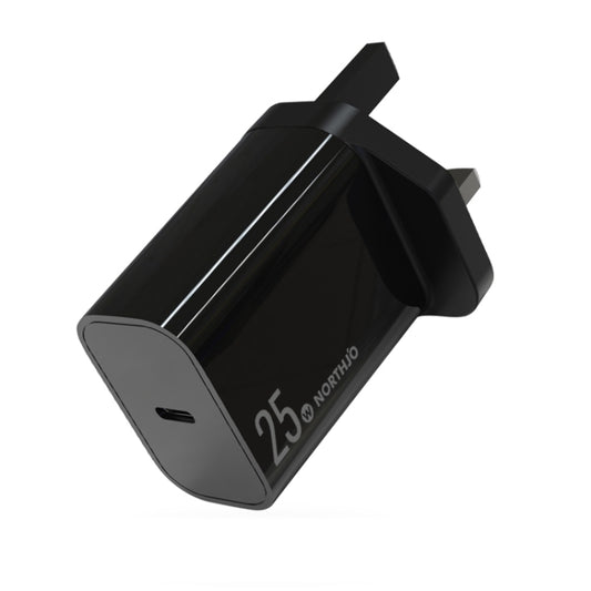 NORTHJO NOPD2501 PD 25W USB-C / Type-C Single Port Fast Charger, Plug Type:UK Plug(Black) - USB Charger by NORTHJO | Online Shopping South Africa | PMC Jewellery | Buy Now Pay Later Mobicred