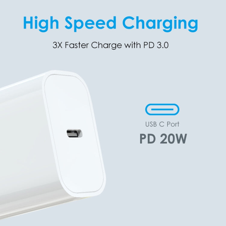 NORTHJO NOPD2001 PD 20W USB-C / Type-C Single Port Fast Charger, Plug Type:AU Plug(White) - USB Charger by NORTHJO | Online Shopping South Africa | PMC Jewellery | Buy Now Pay Later Mobicred