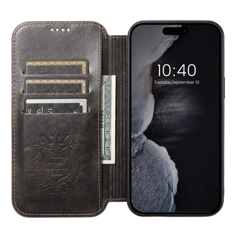 For iPhone 14 Suteni J05 Leather Magnetic Magsafe Phone Case(Black) - iPhone 14 Cases by Suteni | Online Shopping South Africa | PMC Jewellery | Buy Now Pay Later Mobicred