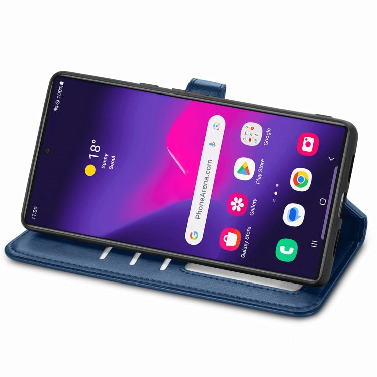 For Samsung Galaxy S25 Ultra 5G Retro Solid Color Buckle Leather Phone Case(Blue) - Galaxy S25 Ultra 5G Cases by PMC Jewellery | Online Shopping South Africa | PMC Jewellery | Buy Now Pay Later Mobicred