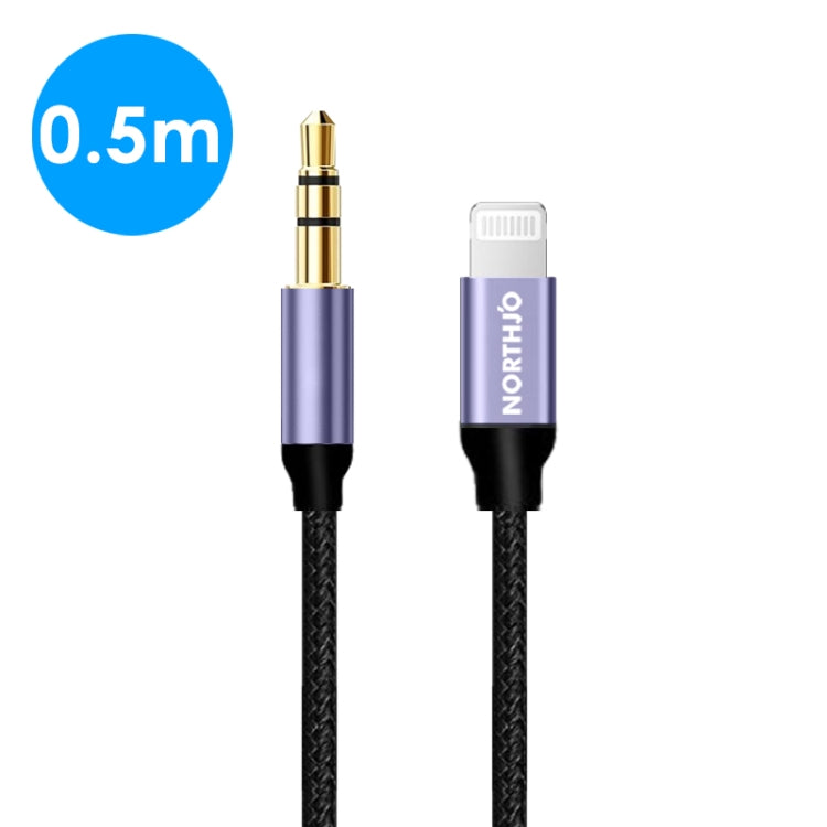 NORTHJO LTM03 8 Pin to 3.5mm Audio AUX Jack Cable, Length:0.5m - Video & Audio Cable by NORTHJO | Online Shopping South Africa | PMC Jewellery