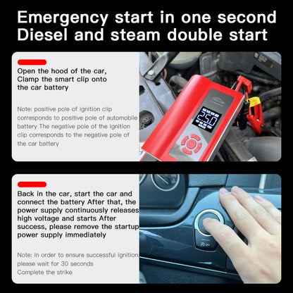 Ai8 Portable Multifunctional LCD Screen Emergency Power Supply 12V Car Start Air Pump(Red) - Inflatable Pump by PMC Jewellery | Online Shopping South Africa | PMC Jewellery